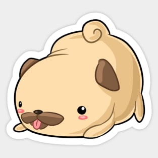 Kawaii pug dog excited Sticker